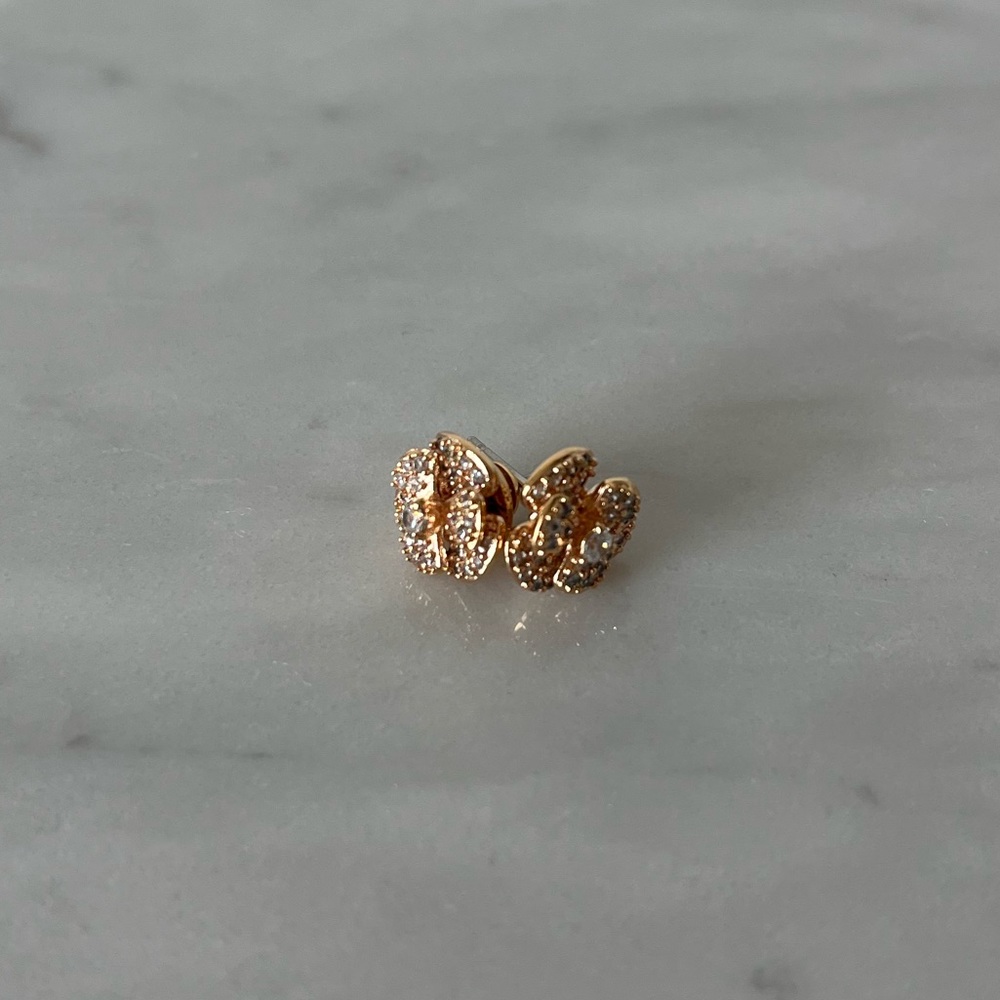 Henri Bendel Pavé Rose Gold Rosette Stud Earrings